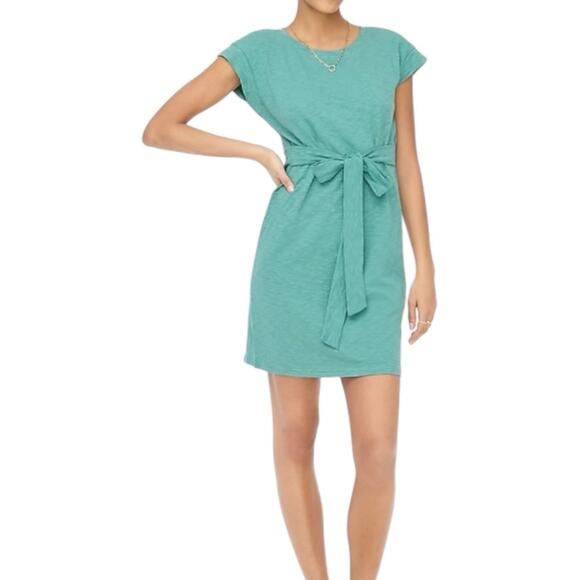 NWT J. Crew Factory Knit Tie Waist Mini Dress Mineral Green Women’s Size 2X - Picture 1 of 7